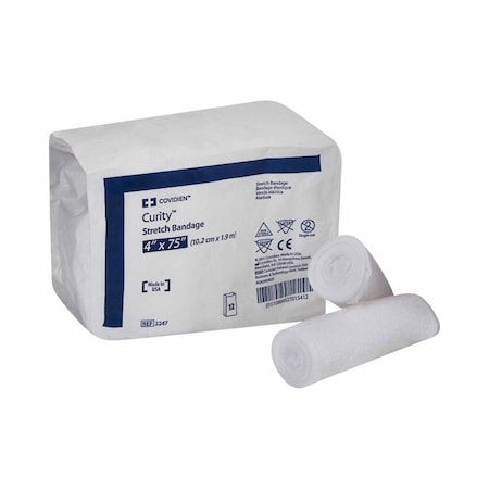 Curity Conforming Bandage 4 X 75 Inch, NonSterile 1-Ply Roll Shape, 12PK 2247